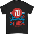 Glorious 70 Years 70th Birthday Union Jack Flag Mens T-Shirt 100% Cotton Black