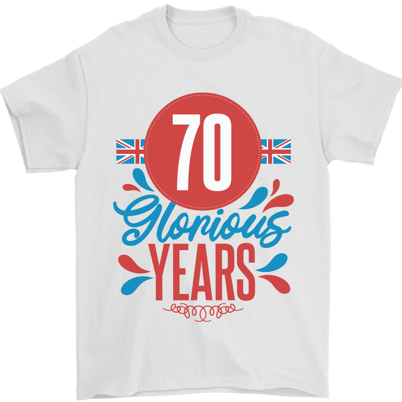 Glorious 70 Years 70th Birthday Union Jack Flag Mens T-Shirt 100% Cotton White