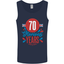 Glorious 70 Years 70th Birthday Union Jack Flag Mens Vest Tank Top Navy Blue