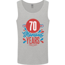 Glorious 70 Years 70th Birthday Union Jack Flag Mens Vest Tank Top Sports Grey