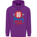 Glorious 80 Years 80th Birthday Union Jack Flag Mens 80% Cotton Hoodie Purple