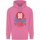 Glorious 90 Years 90th Birthday Union Jack Flag Mens 80% Cotton Hoodie Azelea