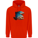 Goliath Fish Fishing Fisherman Mens 80% Cotton Hoodie Bright Red
