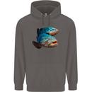 Goliath Fish Fishing Fisherman Mens 80% Cotton Hoodie Charcoal