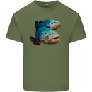 Goliath Fish Fishing Fisherman Mens Cotton T-Shirt Tee Top Military Green