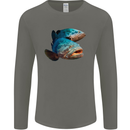 Goliath Fish Fishing Fisherman Mens Long Sleeve T-Shirt Charcoal