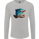 Goliath Fish Fishing Fisherman Mens Long Sleeve T-Shirt Sports Grey