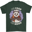 Good Food Good Mood Funny Panda Chef BBQ Mens T-Shirt 100% Cotton Forest Green