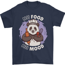 Good Food Good Mood Funny Panda Chef BBQ Mens T-Shirt 100% Cotton Navy Blue