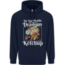 Good With Ketchup Dragon Role Play Games RPG Mens 80% Cotton Hoodie Navy Blue