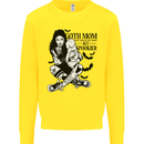Goth Mum Like a Regular but Spookier Gothic Kids Sweatshirt Jumper Yellow