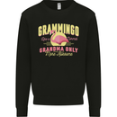 Gramingo Funny Grandma Flamingo Mens Sweatshirt Jumper Black