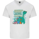 Grandma-saurus Funny Dinosaur Grandkids Mens V-Neck Cotton T-Shirt White