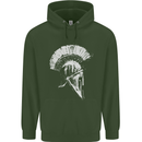 Greek Roman Spartan Helmet Gym Bodybuilding Mens 80% Cotton Hoodie Forest Green