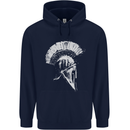 Greek Roman Spartan Helmet Gym Bodybuilding Mens 80% Cotton Hoodie Navy Blue