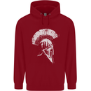 Greek Roman Spartan Helmet Gym Bodybuilding Mens 80% Cotton Hoodie Red
