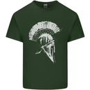 Greek Roman Spartan Helmet Gym Bodybuilding Mens Cotton T-Shirt Tee Top Forest Green