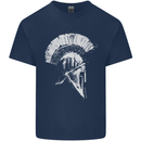 Greek Roman Spartan Helmet Gym Bodybuilding Mens Cotton T-Shirt Tee Top Navy Blue