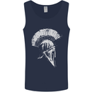 Greek Roman Spartan Helmet Gym Bodybuilding Mens Vest Tank Top Navy Blue