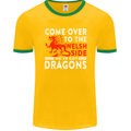 Come to the Welsh Side Dragons Wales Rugby Mens Ringer T-Shirt FotL Gold/Green
