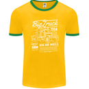 Lorry Driver HGV Big Truck Mens Ringer T-Shirt FotL Gold/Green
