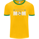 Soccer Mum Mom Mens Ringer T-Shirt FotL Gold/Green