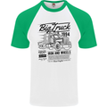 HGV Driver Big Truck Lorry Mens S/S Baseball T-Shirt White/Green