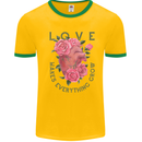 Love Makes Everything Grow Valentines Day Mens Ringer T-Shirt Gold/Green