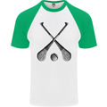 Hurling Bats and Ball Mens S/S Baseball T-Shirt White/Green