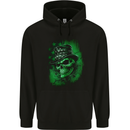 Green Skull St Patricks Day Irish Paddys Day Mens 80% Cotton Hoodie Black