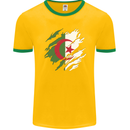 Torn Algeria Flag Algerian Day Football Mens Ringer T-Shirt FotL Gold/Green