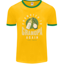 Promoted to Grandpa Est. 2025 Mens Ringer T-Shirt FotL Gold/Green