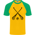 Hurling Bats and Ball Mens S/S Baseball T-Shirt Gold/Green