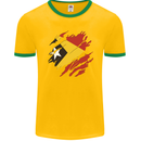 Torn East Timor Flag Day Football Mens Ringer T-Shirt FotL Gold/Green