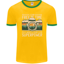 Freeze Time Photographer Photography Mens Ringer T-Shirt FotL Gold/Green