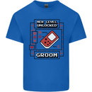 Groom New Level Unlocked Funny Marriage Mens Cotton T-Shirt Tee Top Royal Blue