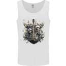 Guitar Skull City Heavy Metal Rock Music Mens Vest Tank Top White