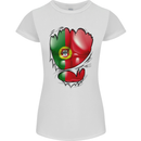 Gym Portuguese Flag Ripped Muscles Portugal Womens Petite Cut T-Shirt White