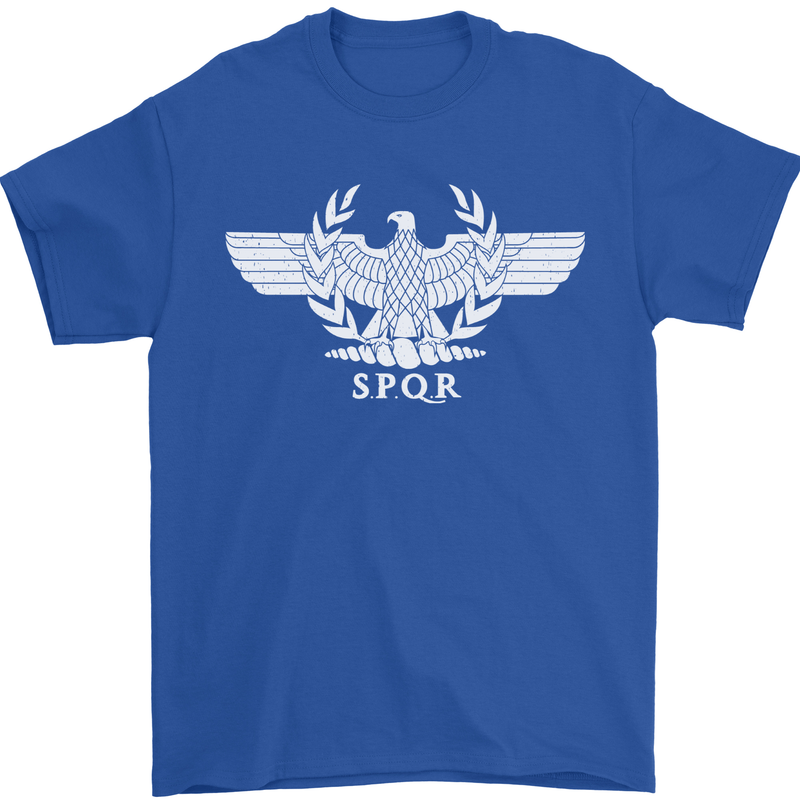 Gym SPQR Training Bodybuilding Mens T-Shirt 100% Cotton Royal Blue