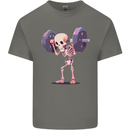 Gym Skeleton Bodybuilding Training Top Mens Cotton T-Shirt Tee Top Charcoal