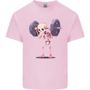 Gym Skeleton Bodybuilding Training Top Mens Cotton T-Shirt Tee Top Light Pink