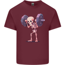 Gym Skeleton Bodybuilding Training Top Mens Cotton T-Shirt Tee Top Maroon