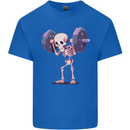 Gym Skeleton Bodybuilding Training Top Mens Cotton T-Shirt Tee Top Royal Blue