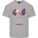 Gym Skeleton Bodybuilding Training Top Mens Cotton T-Shirt Tee Top Sports Grey