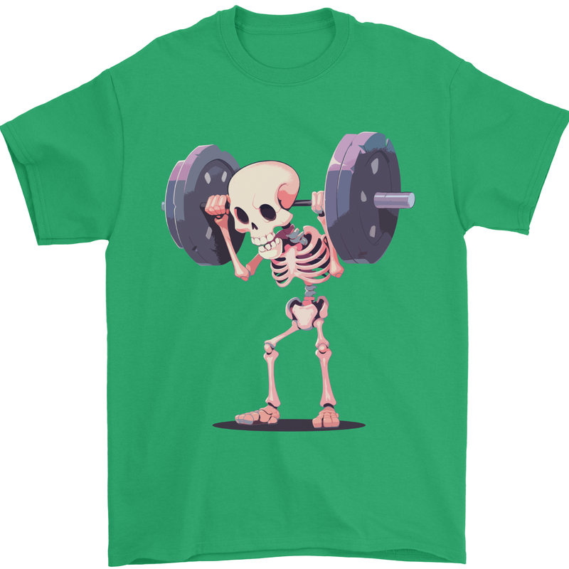 Gym Skeleton Bodybuilding Training Top Mens T-Shirt 100% Cotton Irish Green