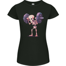 Gym Skeleton Bodybuilding Training Top Womens Petite Cut T-Shirt Black
