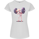 Gym Skeleton Bodybuilding Training Top Womens Petite Cut T-Shirt White