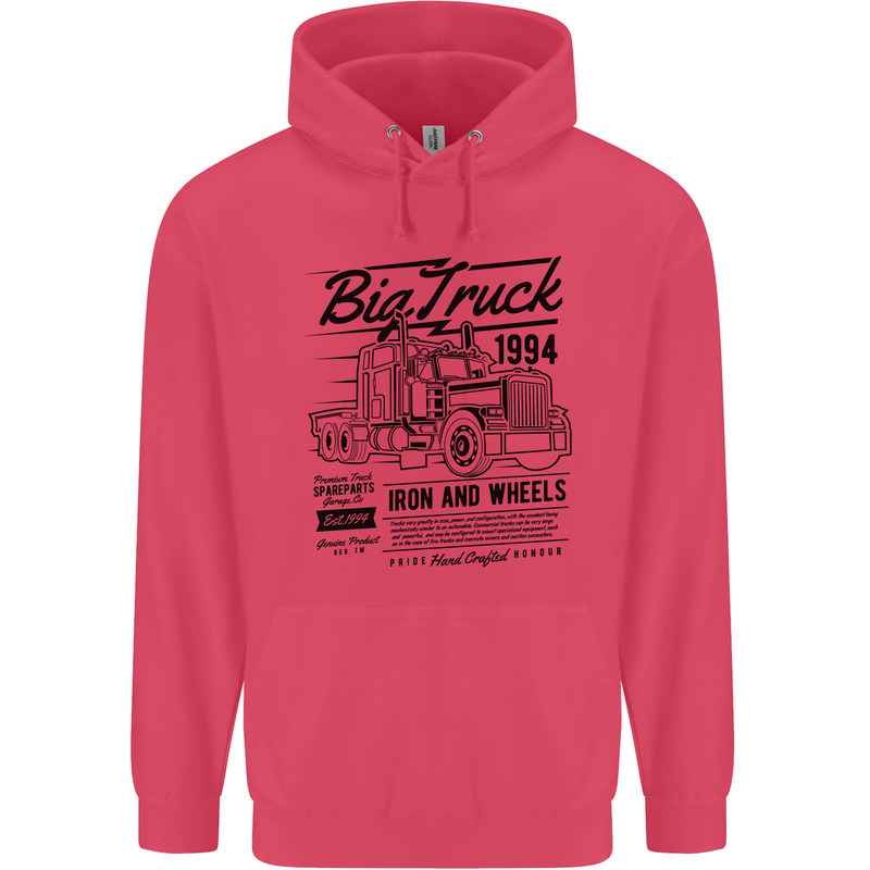 HGV Driver Big Truck Lorry Childrens Kids Hoodie Heliconia
