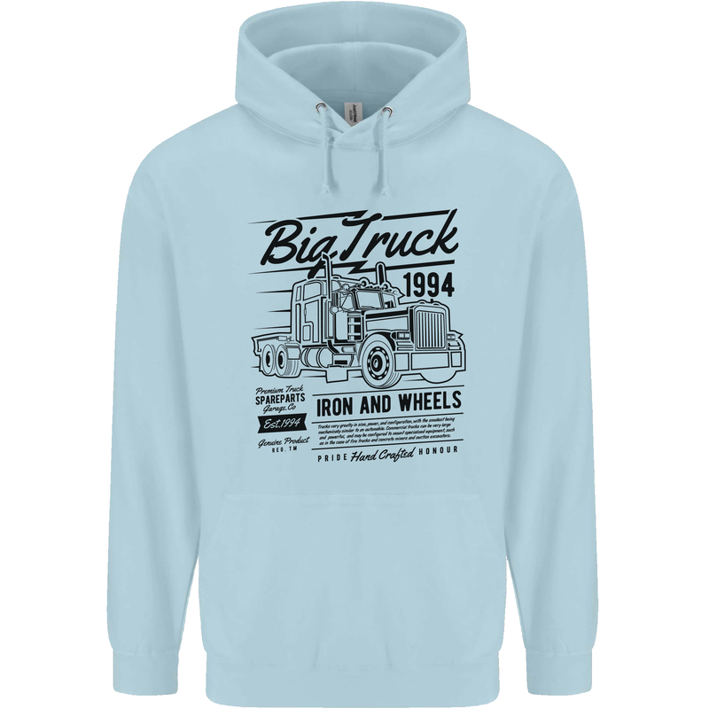HGV Driver Big Truck Lorry Childrens Kids Hoodie Light Blue
