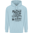 HGV Driver Big Truck Lorry Mens 80% Cotton Hoodie Light Blue